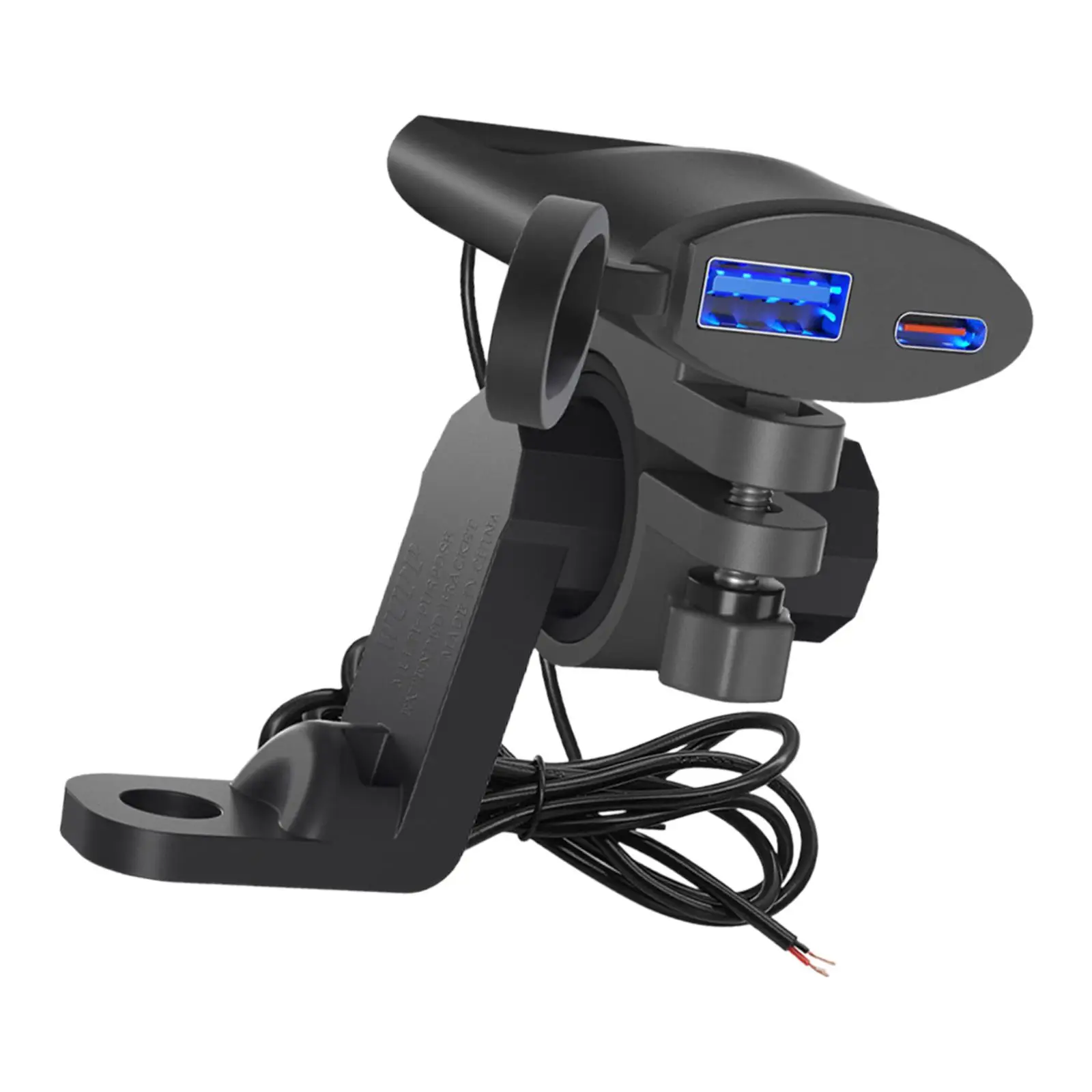 Generic Motorcycle Phone Charger QC3.0 Fast Charging 2 Ports Motorcycle Charger for Motorbike Tricycle ATV Navigation Phone