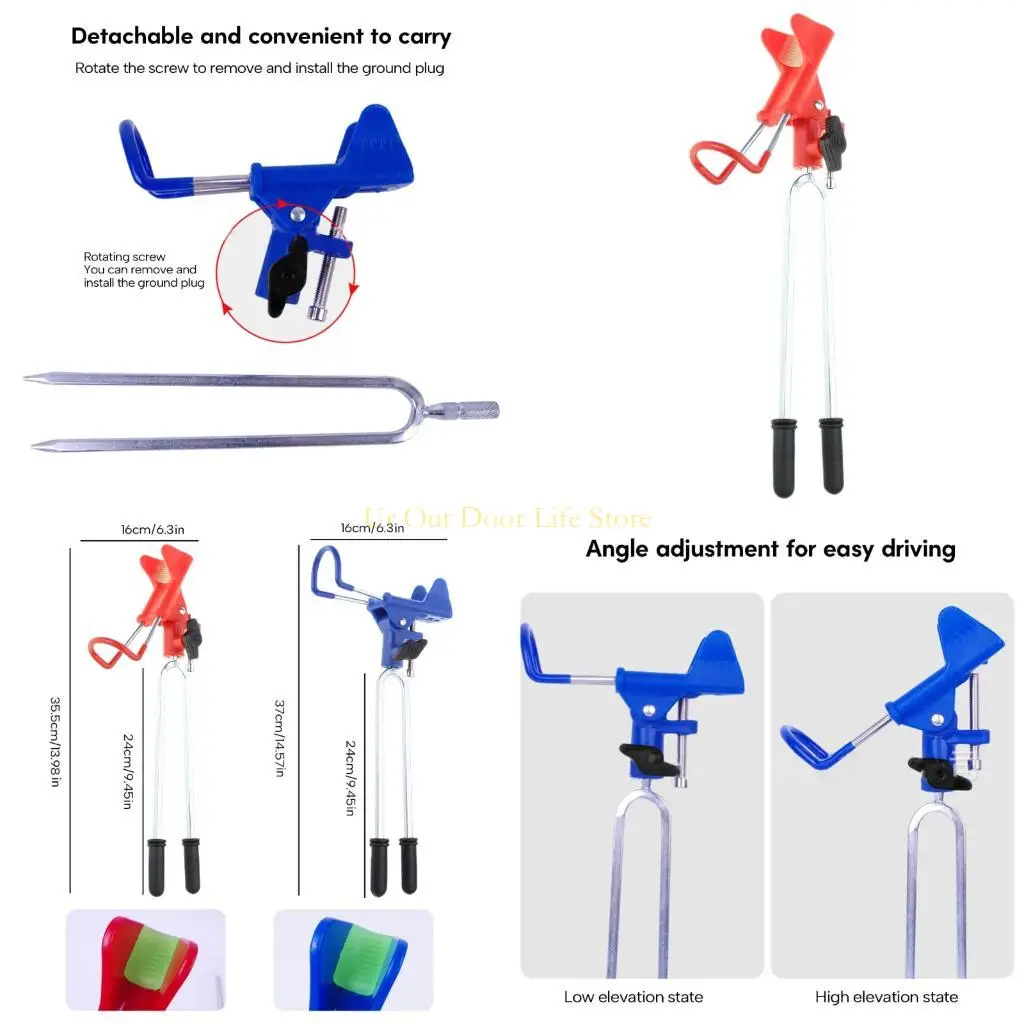 

77UF Универсальная стойка для удочки Регулируемый кронштейн для удочки Металлический держатель удочки Рыболовные аксессуары
