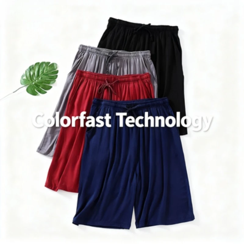 

Men's Loose Casual Modal Summer Thin Five - Point Home Shorts Large Size Beach Pajama Pants