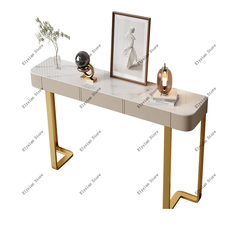 Luxury Glossy Console Table For Hallway Living Room Slate Porch Side  High-quality Drawer Cabinet Home Furniture 80/100/120