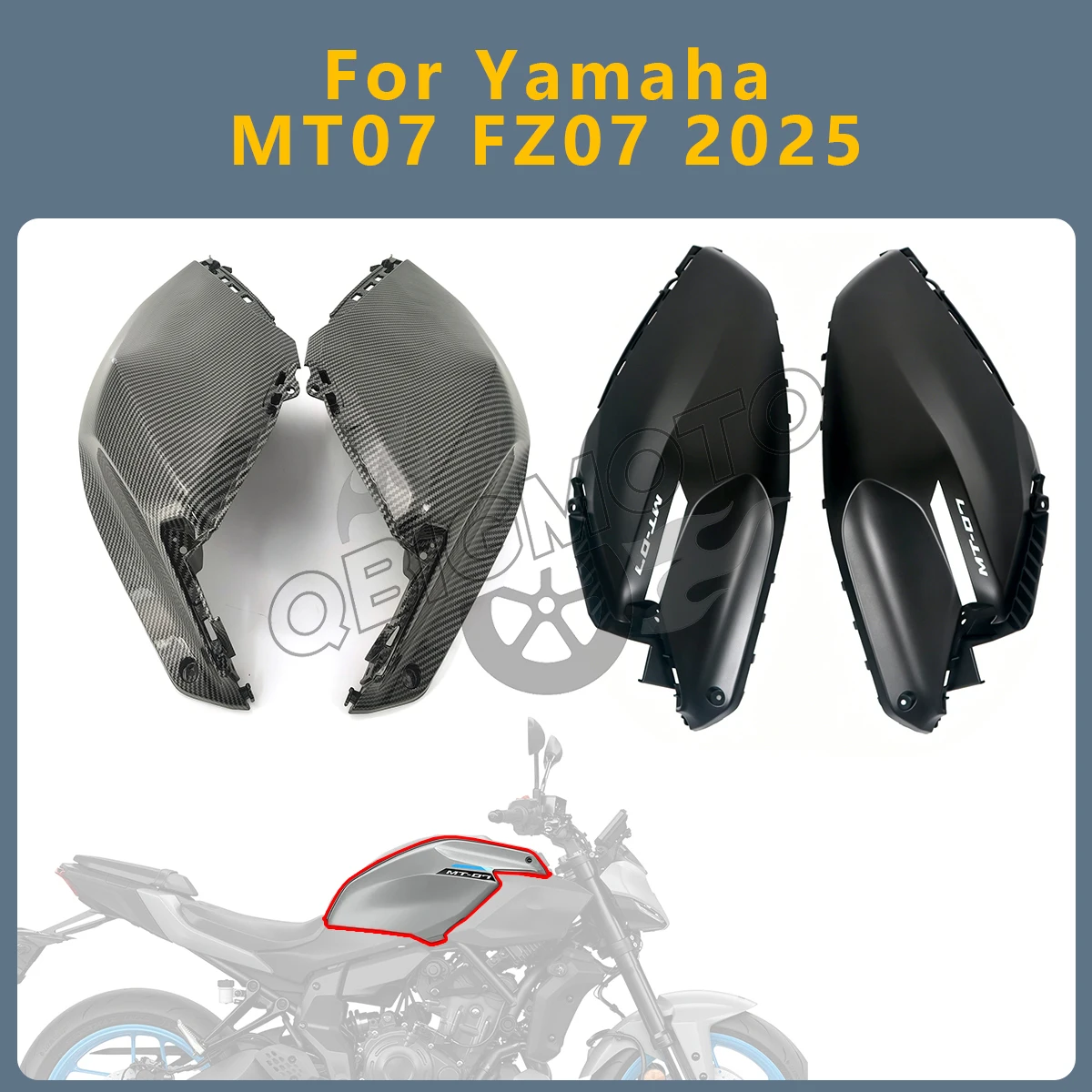 

Motorcycle Fuel Gas Tank Side Panel Shell Frame Protect Decorative Cover For Yamaha MT07 MT 07 2025 Fairing Guard Accessories