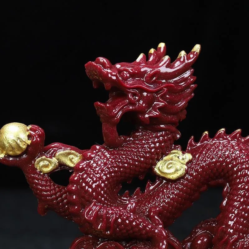 Cinnabar purple gold sand dragon ornament zodiac home office business gift year of the dragon ornament live broadcast explosion