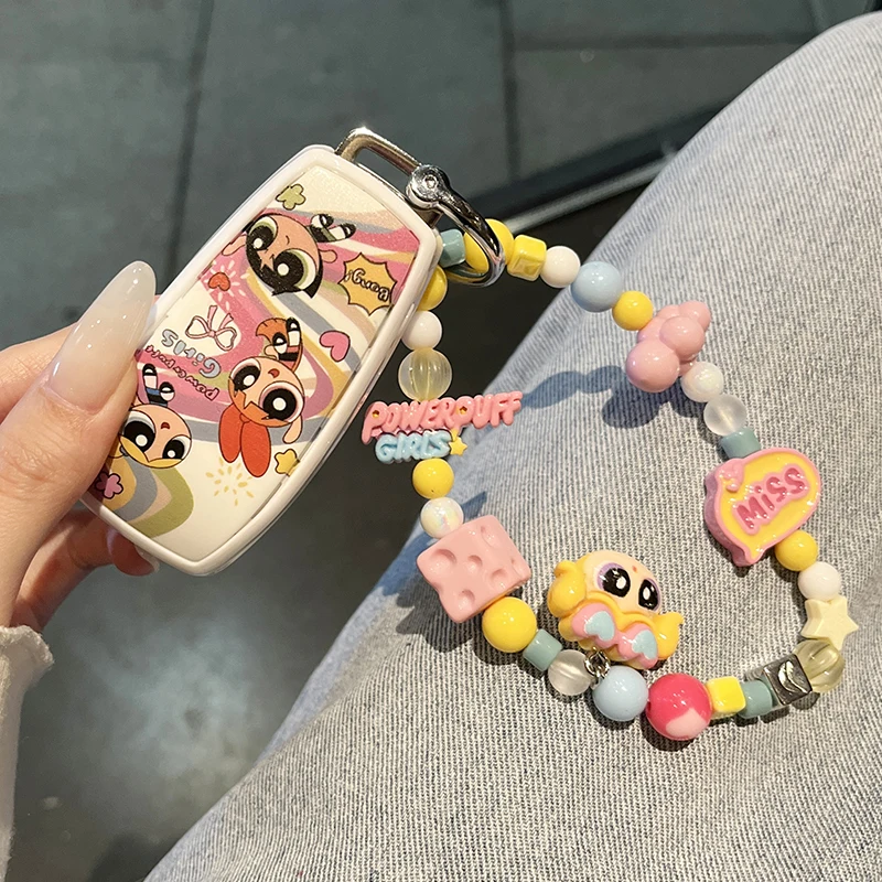 Cartoon Printed Key Fob Cover Suitable For Mercedes Benz Key Case C260L car E300L GLC300L A200L Key Cover C200L C200L