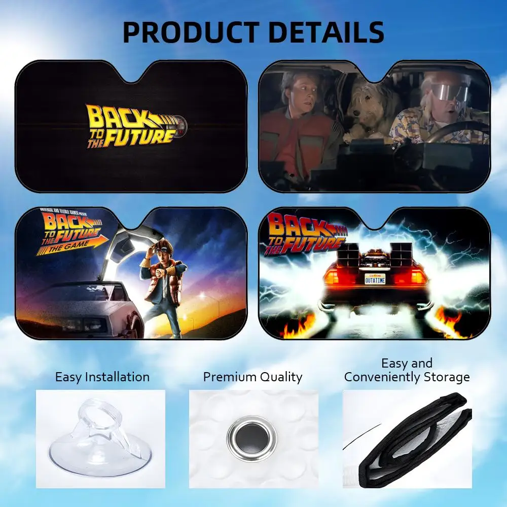 

Солнцезащитный козырек B-Back To The Future, многоразовый, из алюминиевой фольги, для лобового стекла автомобиля, защита от УФ-излучения, теплоизоляционный чехол-накидка
