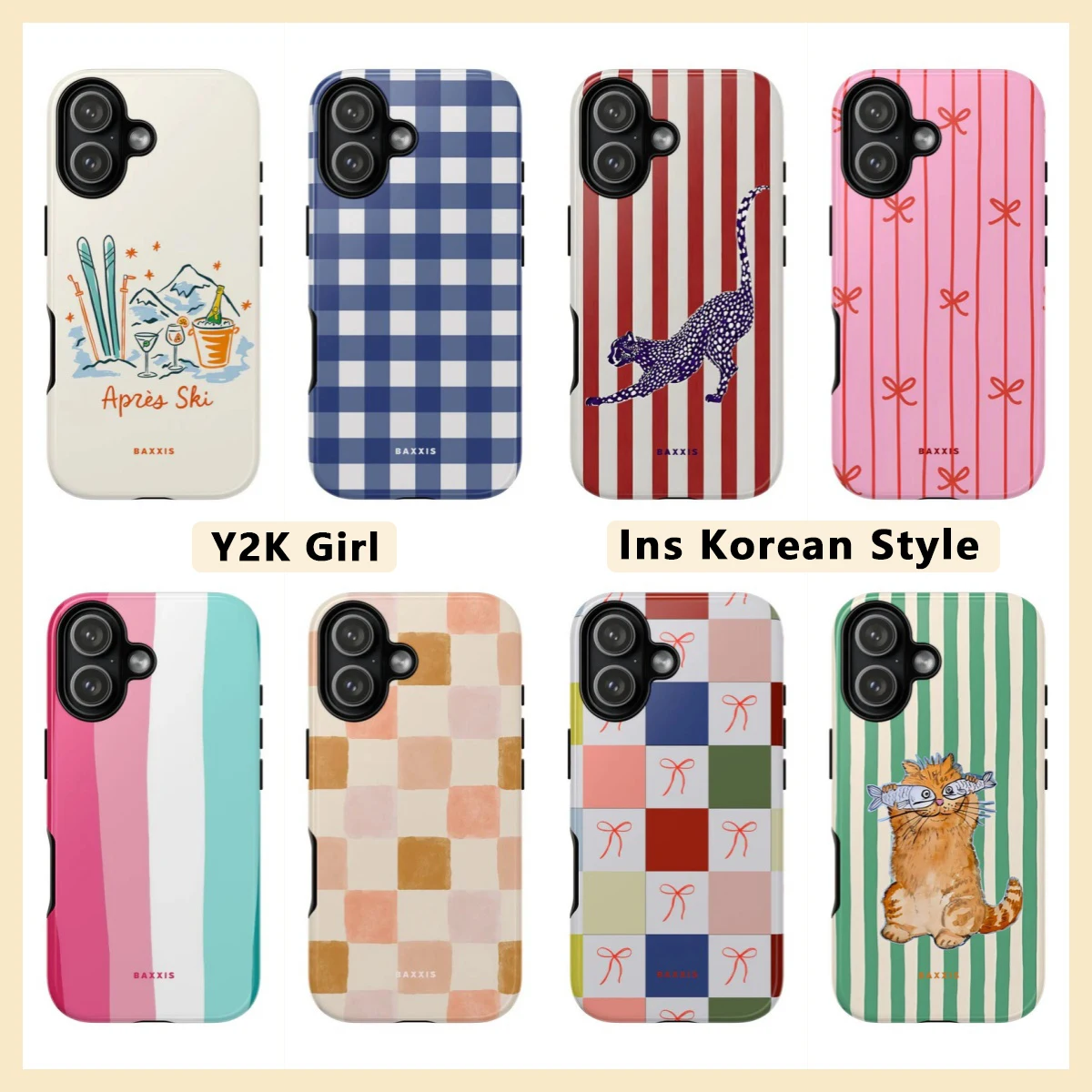 Fashion Colorful Stripes Phone Case for iPhone 17 17e 16e 16 15 14 13 12 11 X XS XR XSMAX 7 8 Air Pro Max Plus Double-layer