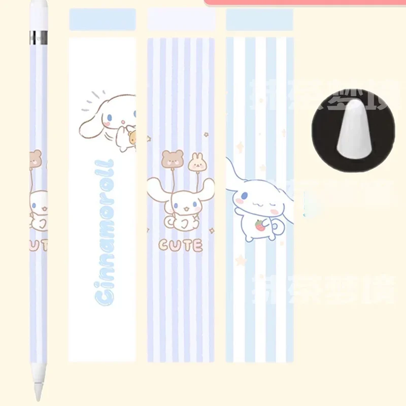 Sanrio Cinnamoroll Apple Pencil Case Cute Cartoon Apple Pencil 2 Anime Sticker Anti-fall Leather Non-slip Stylus Cover Girl Gift