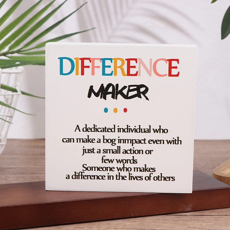 Difference Maker Definition Home Office Decor Wooden Box Sign Rustic Thank You Appreciation Gifts For Teacher Boss Leader Cowork