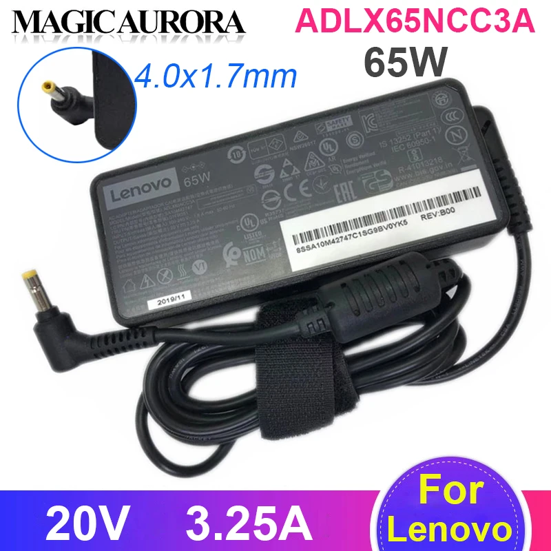 Genuine Lenovo ADLX65NCC3A ADLX65NDC3A Power Adapter 20V 3.25A 65W Ideapad 330S-15IKB Laptop Charger Power Supply 4.0x1.7mm