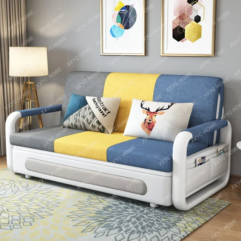 HH Sofa bed foldable dual-purpose multi-functional living room small apartment single and double sofa bed