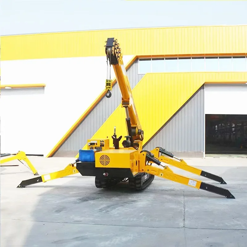 360 Degree Hydraulic 9m 3 Tons Foldable Mini Spider Crawler Crane Hoist for Narrow Space