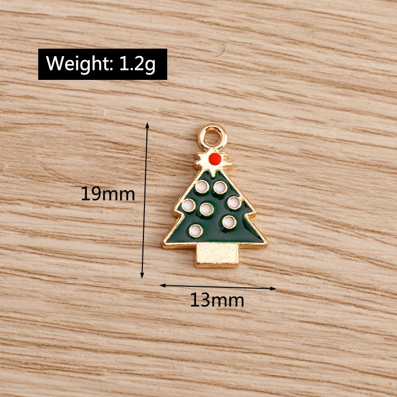 Tusember 20 Stück Emaille-Weihnachtsbaum-Anhänger für die Schmuckherstellung, fröhliche Neujahrs-Ohrringe, Halsketten, Armbänder, DIY-Geschenke – Detail 21