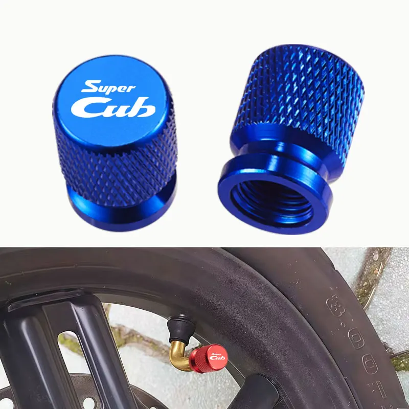 2 uds 2025 nuevos accesorios de motocicleta válvula de neumático puerto de aire tapas de cubierta de vástago para Honda Super CUB C70 90 110 C125
