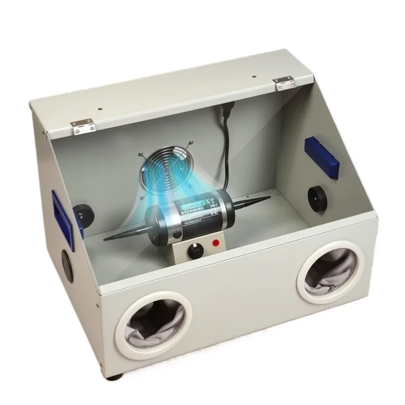 Grinding and Polishing All-in-one Machine with Dust Box Cover 220V 200W Small Desktop Jewelry Metal Wenwan Polishing Machine