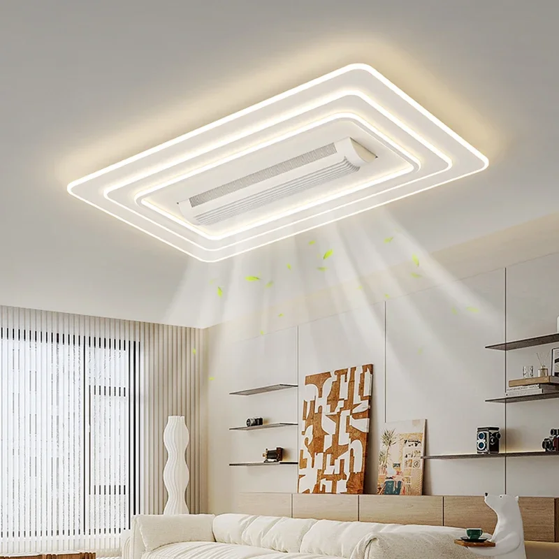 Electric Bedroom Ceiling Fans Without Blades Circulator Wireless Ceiling Fans Home Decoration Indoor Lighting Une Lampe LLCF