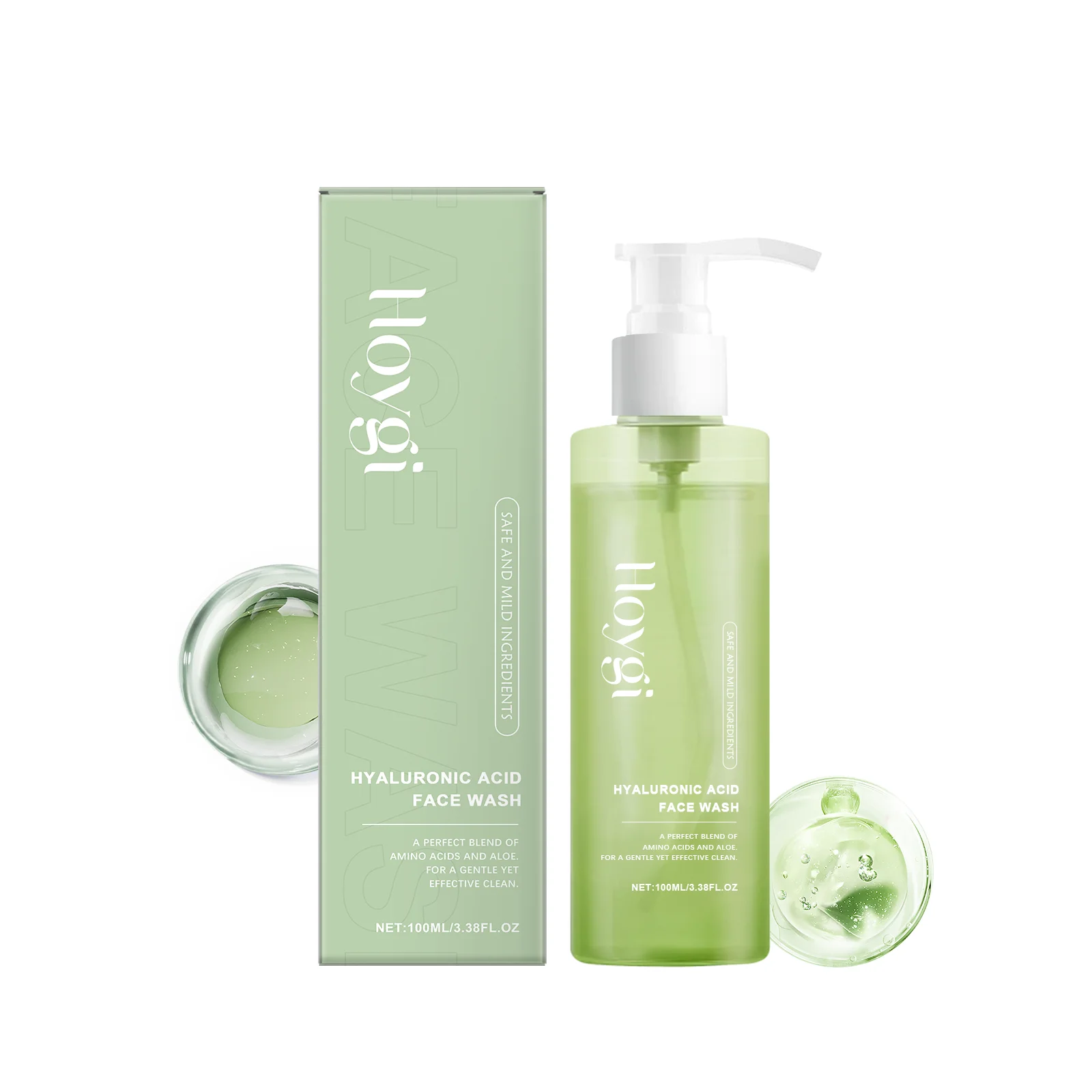 Hyaluronic Acid Face Wash Gentle Purify Oil Control Unclog Blocked Pore Radiant Glow Blackhead Remover Exfoliating Cleansing Gel