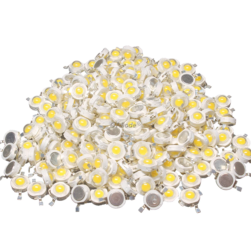 50pcs Real Full Watt 1W 3W 30/45mil 3V LED High Power Chip Beads Cold Warm White Red Blue Green Yellow For Blubs Grow DownLight