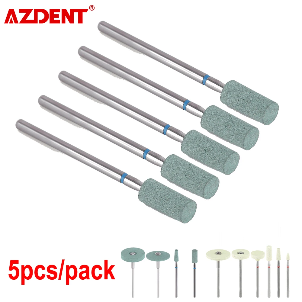 AZDENT 5pcs ทันตกรรมขัดเซรามิคเพชรหัวหิน Zirconia เซรามิค Emax Crowns เครื่องบด Quick ขัด Burs