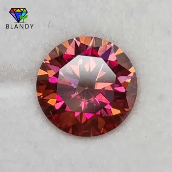 수박 레드 모이사나이트 스톤 3.0-11mm 라운드 브릴리언트 컷, 반짝이는 모이사나이트 다이아몬드, 쥬얼리 제작, 공장 가격 #03 