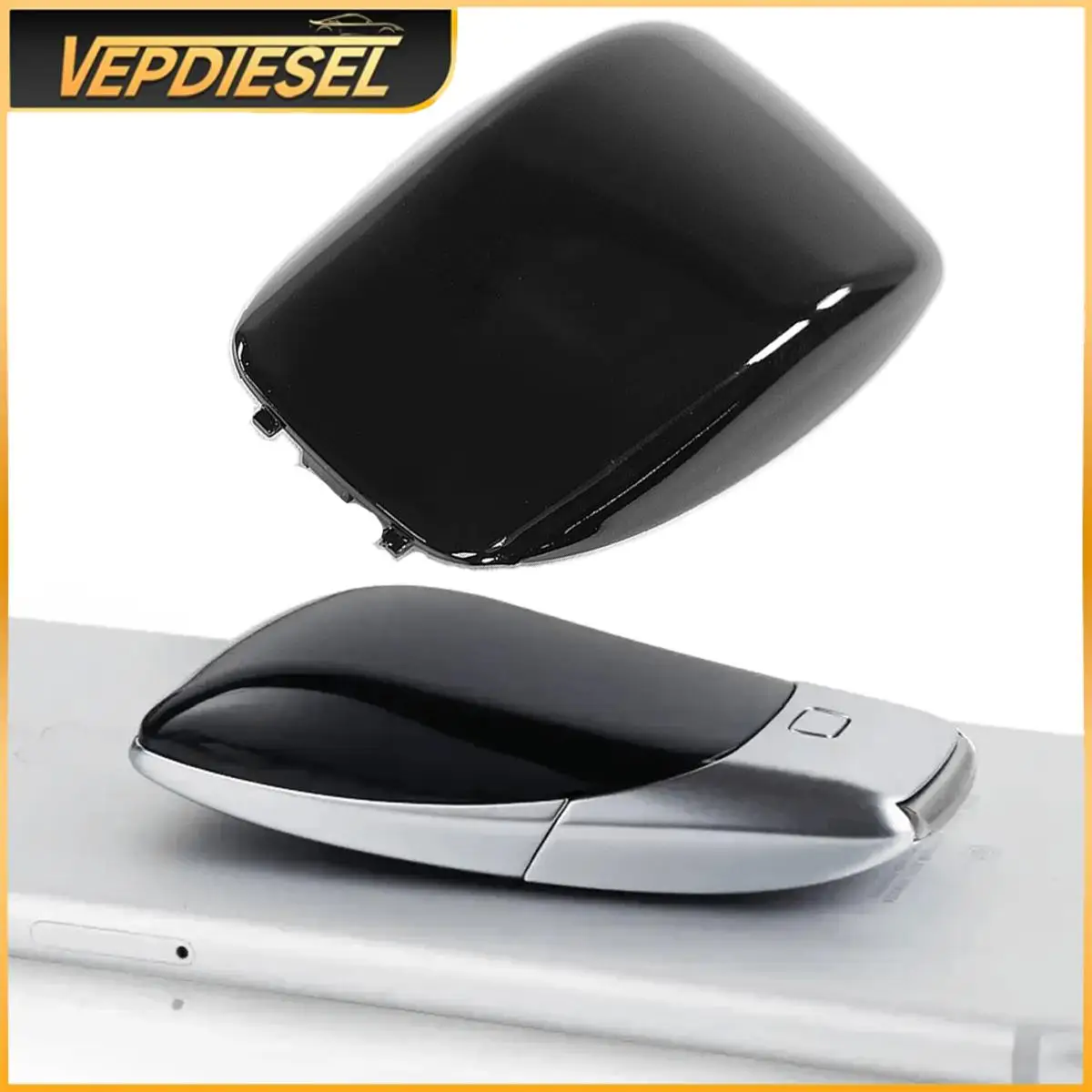 

1pc Smart Key Case Cover Rear Cover Glossy Black for 2019-UP Mercedes Benz A B C E S Class GLE W177 W213 W247 Car Accessories