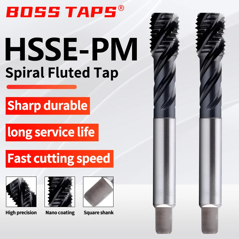 BOSS الصنابير HSSE-PM DIN 371 376 القياسية دوامة مخدد الحنفية وأشار تشكيل لفة M3 M4 M5 M6 M8 M10 M12 M14 M16 آلة الموضوع الصنابير