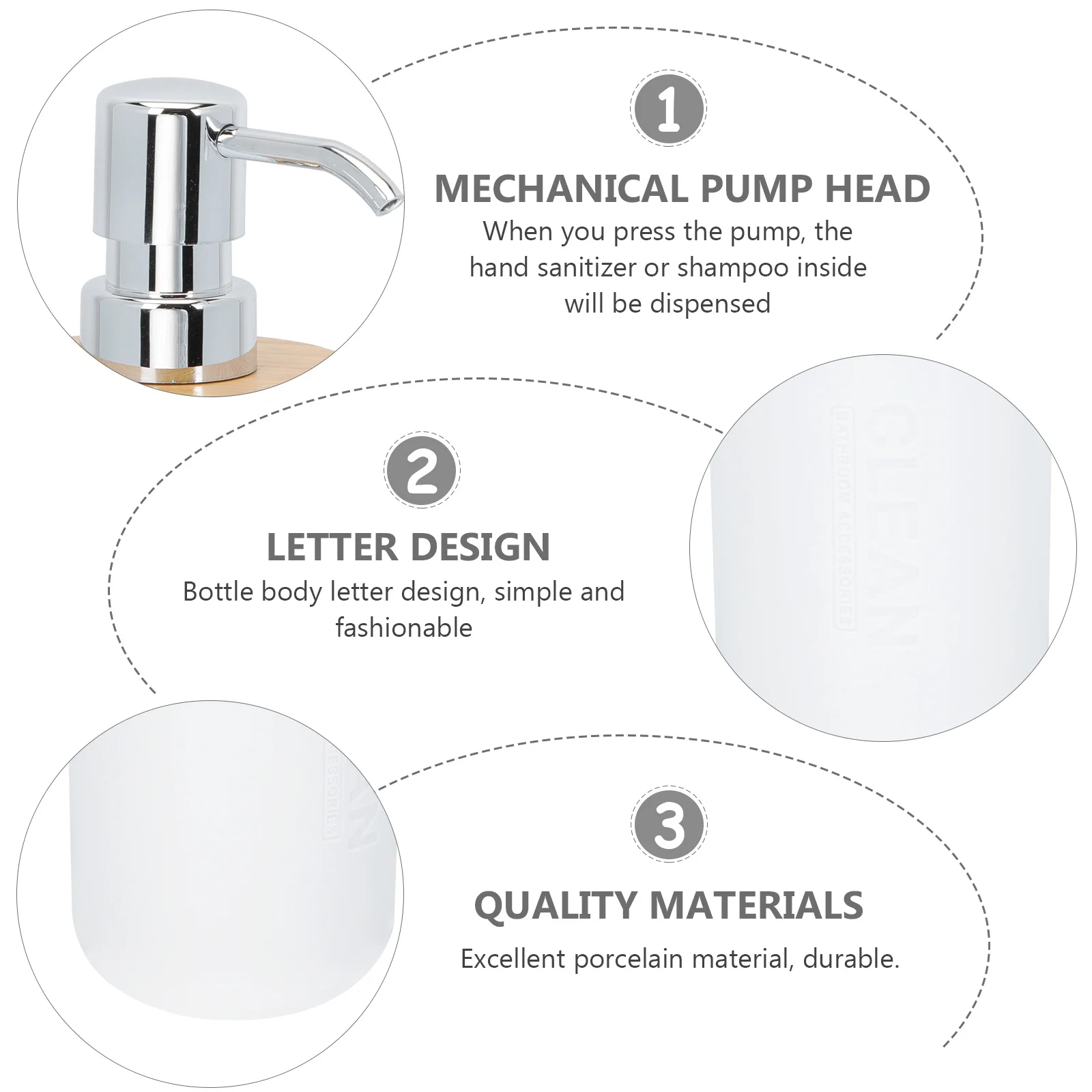 

1Pcs Press-Type Shampoo Bottle Bamboo PP Material No Odor Dispenser for Bathroom Hotel Travel Use Simple Storage Container