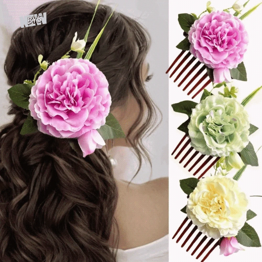 

Sweet Side Clip Flower Hair Comb Hair Clip Tooth Inserted Flower Hairpin Bohemian Ethnic Style Thai Hair Accessories Girl
