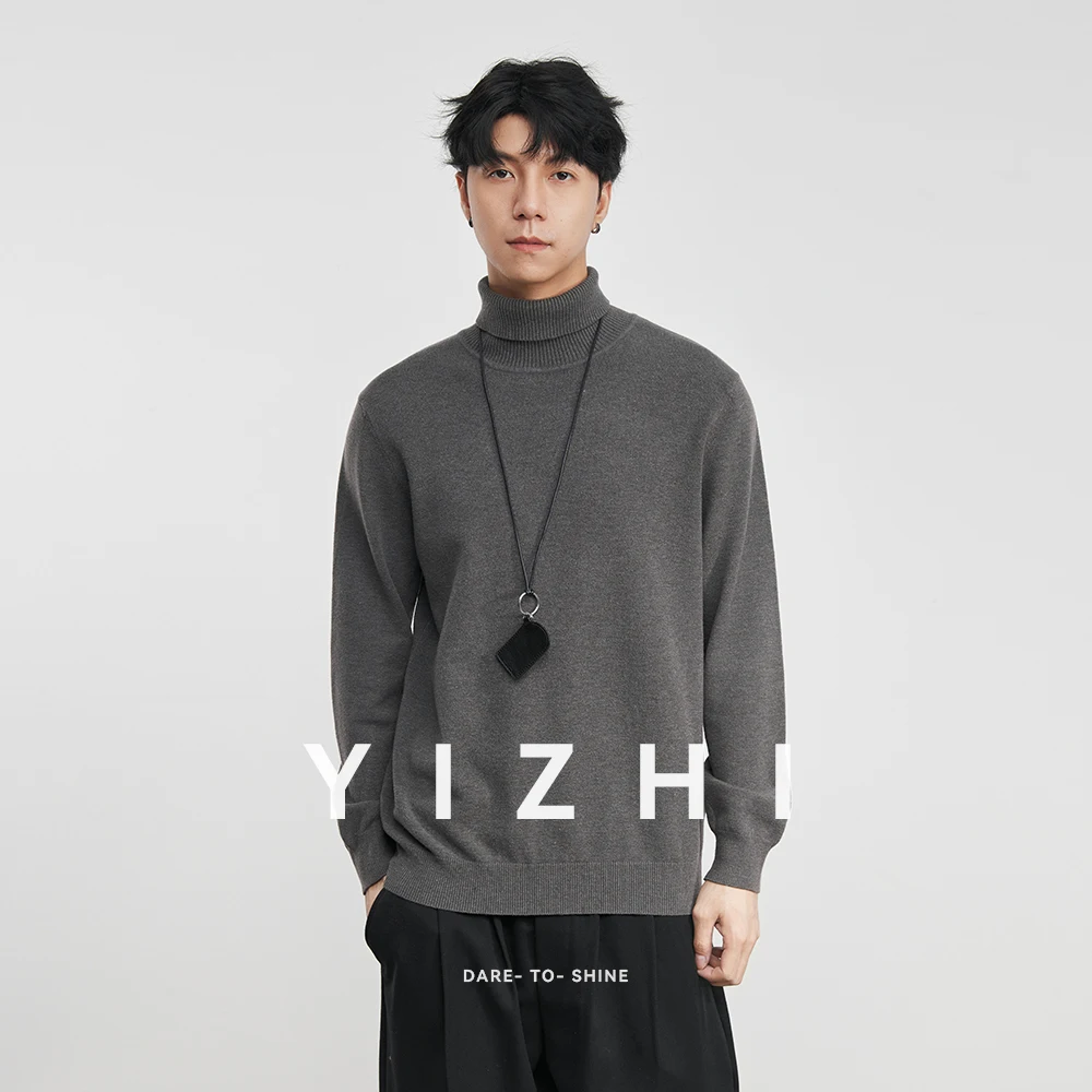 سترة دافئة من الصوف الألماني 10A مضادة للبكتيريا سترة ذات ياقة مدورة 2025 شتوية للرجال موضة فضفاضة متعددة الاستخدامات طبقات قاعدة طبقة بلوفر #3