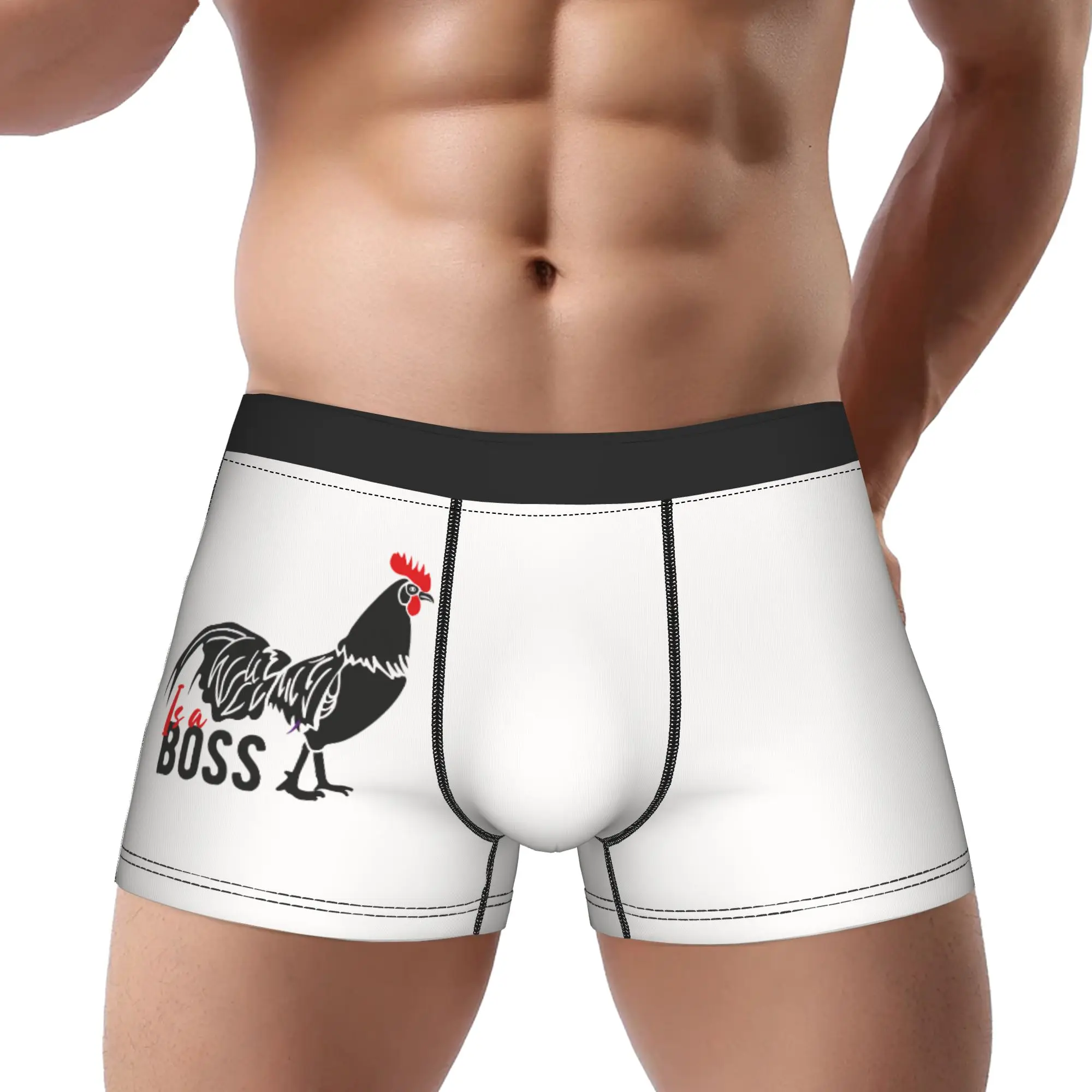

Мужские трусы-боксеры из полиэстера с принтом Is A Boss Rooster