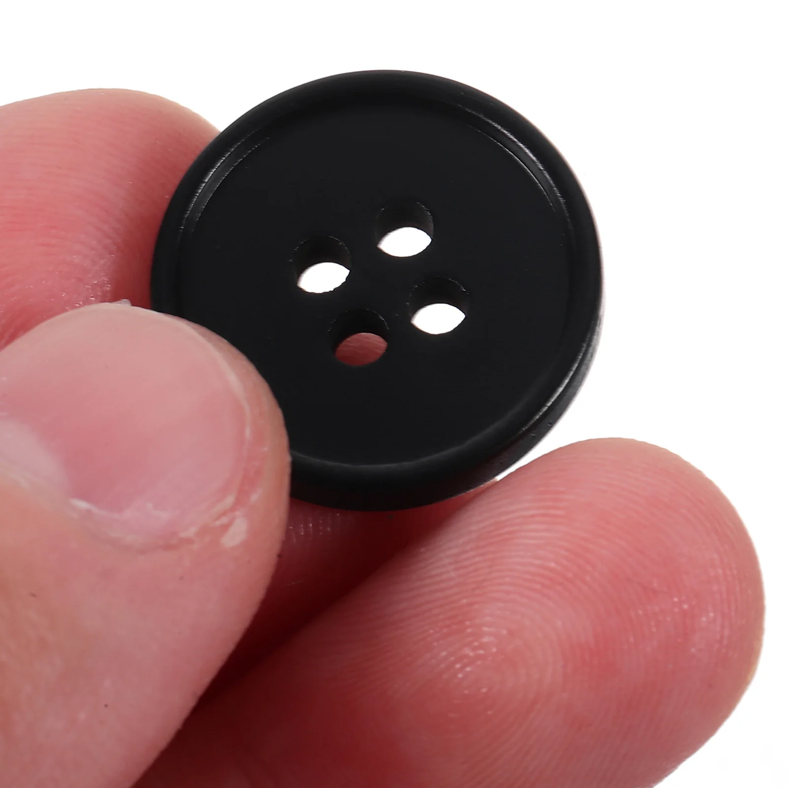 

100 pcs Black Resin Buttons 18Mm Round Four Hole Diy Sewing For Clothing Jacket Shirt Craft Knitting Crochet Decorative Fabric