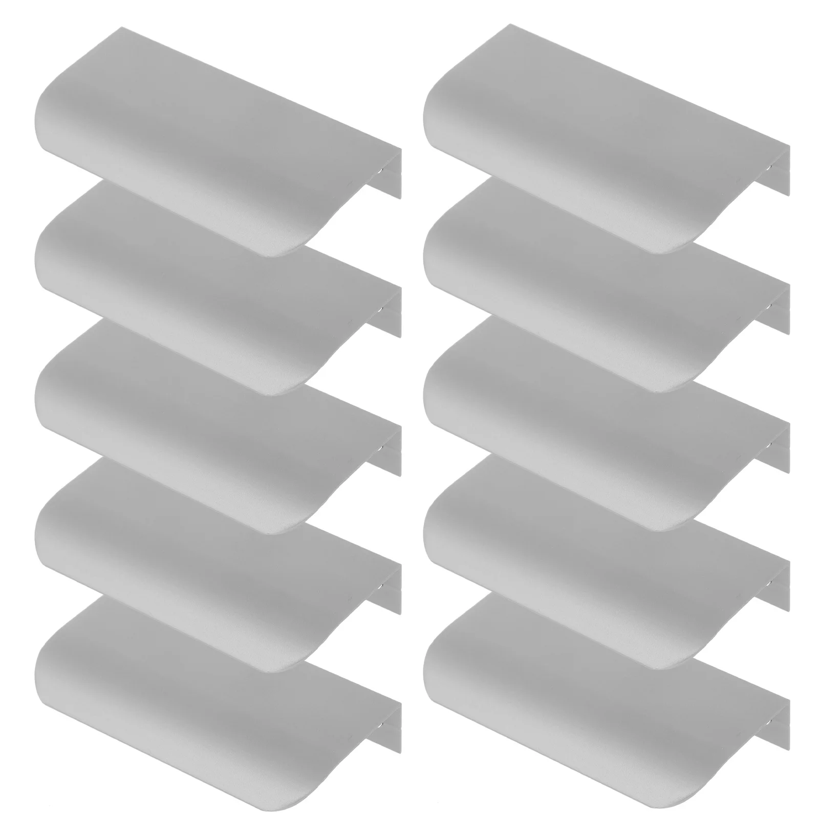 

10pcs Cabinet Finger Pulls For Drawers Wardrobe Edge Pulls Door Grip Furniture Handle Durable Metal Concealed Handles