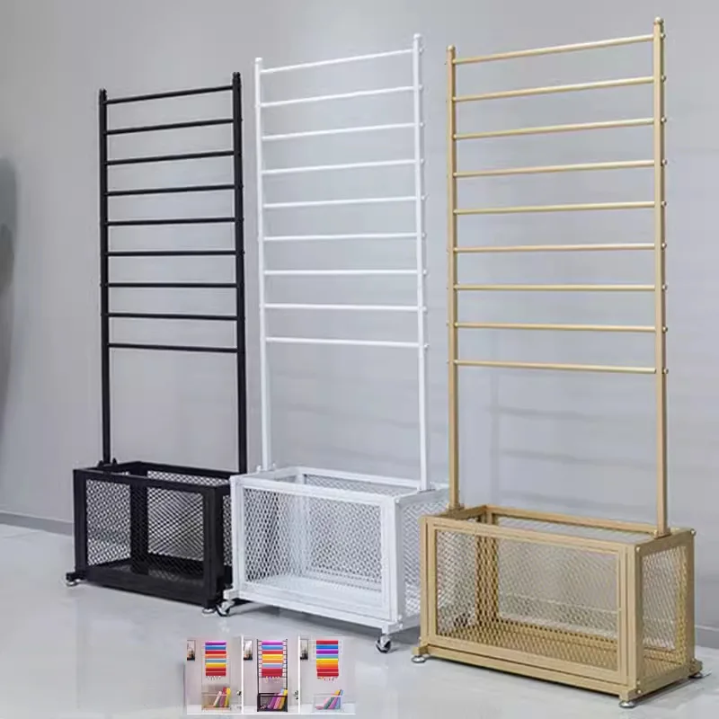 

Florist display stand Flower wrapping paper Ribbon storage shelf Floor-to-ceiling hanging scarf Silk scarf Ribbon display