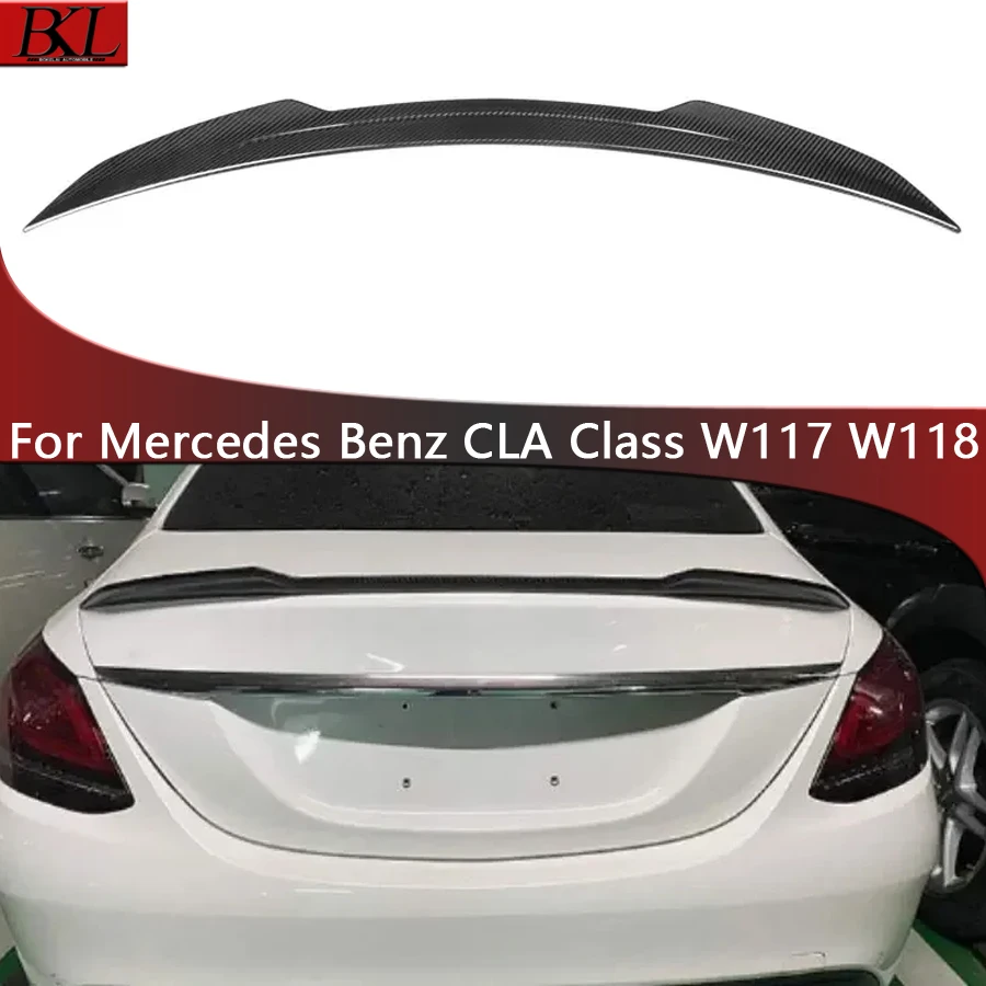 

For Mercedes Benz CLA Class W117 W118 Dry Carbon Fiber Spoiler Rear Tail fins Duckbill Car Wing Retrofit the rear wing Upgrade
