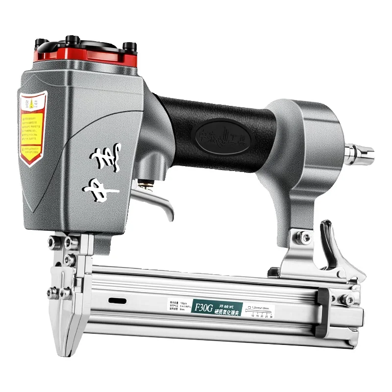 Pneumatic nail gun 2-in-1, compatible with both straight nails and code nails, including 500pcs nails, suitable for woodworking