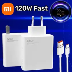 Xiaomi Original 120W Fast Charger Quick Charging Power For Xiaomi 10 Redmi K30 Pro/10X Pro Poco F4 GT With Type-C Cable EU Plug