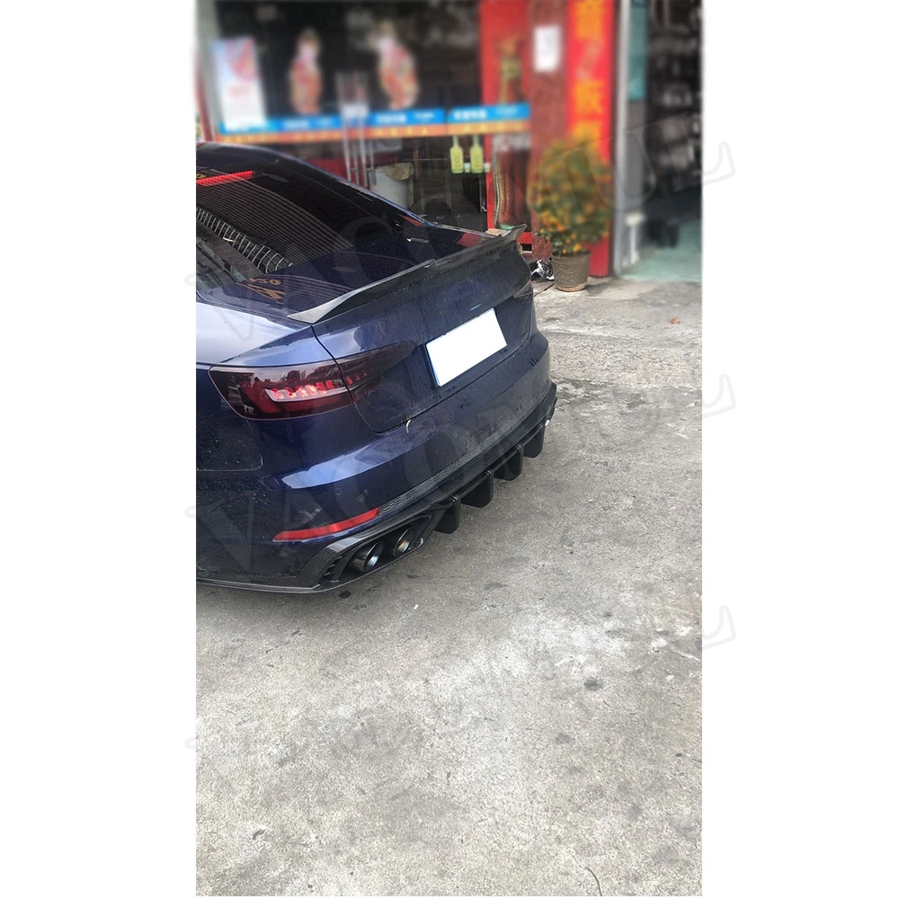 Vacomul Dry Carbon Fiber / Frp Rear Spoiler Boot Lid Duck Wings For Audi A4 Sline Sport S4 Sedan B10 2019 2020 Car Styling-image
