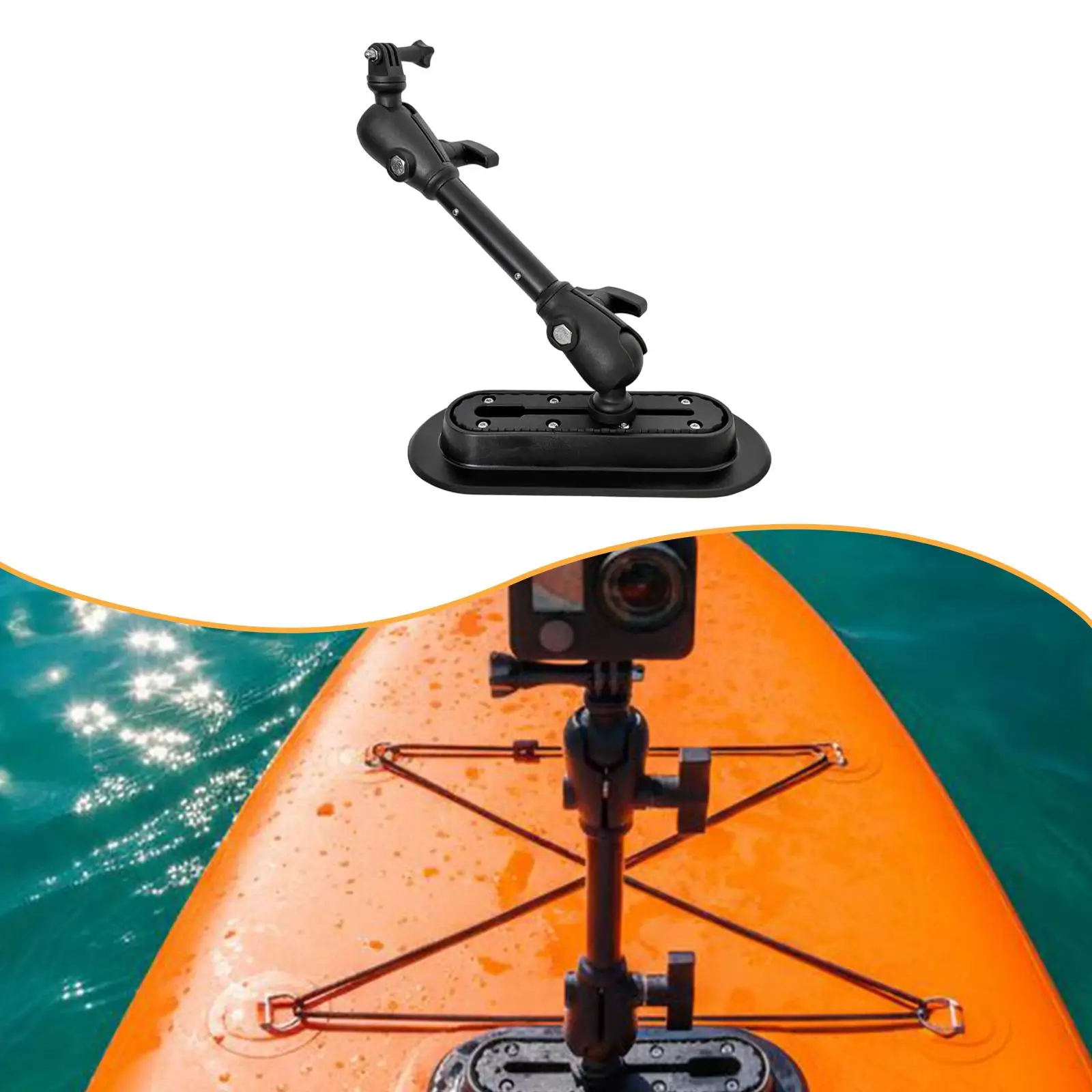 Action Camera Pole Mount for Kayak Stand Stable Angle Adjustable Motion Camera Mount Support for Paddleboards Surfing Canoes