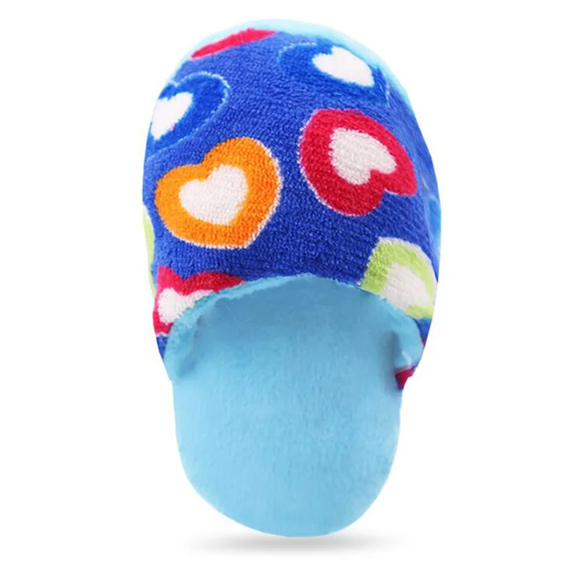 Squeaker Plush Slipper Shaped Pet Interactive Toy Puppy Soun