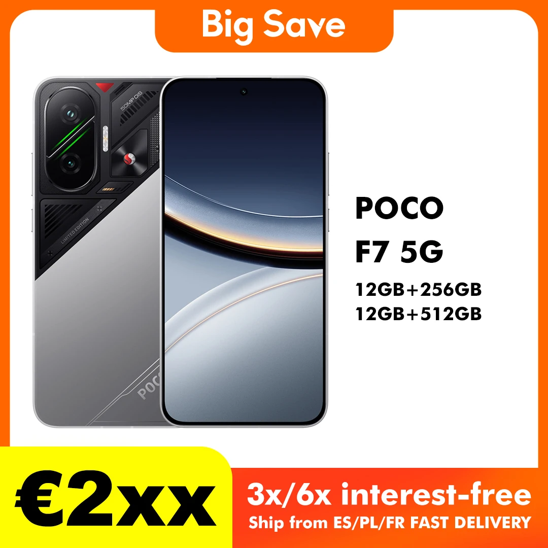 POCO F7 5G 12GB 256GB/512GB NFC Teléfono Inteligente Snapdragon 8S Gen 4 Batería de 6500mAh