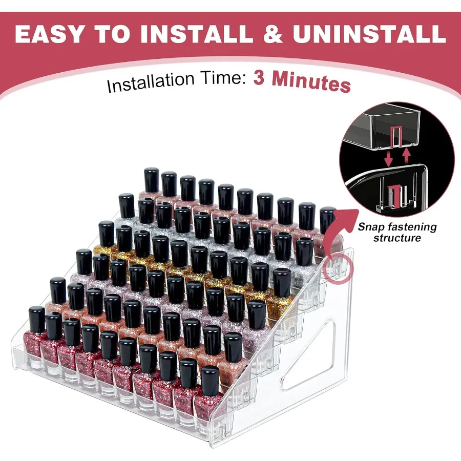 4-laags helder acryl nagellakorganizer met ruime opslag voor 3264 flessen Ideale multifunctionele displayoplossing voor nagel P