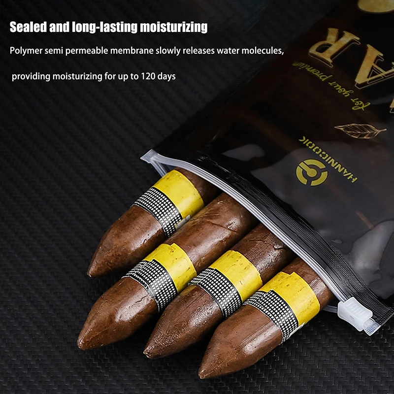 1PC Portable Cigar Humidifier Bag Moisturizing Zipper Travel Bag for 5 Cigars Humidity Control Pack for Smoking Accessories