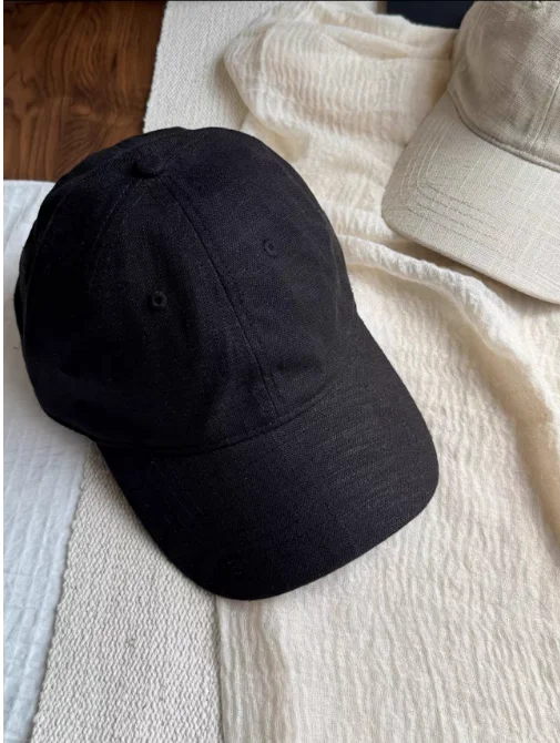 DIKU JING 2024 new elite men's boutique linen casual solid color hat, simple and generous, reflecting a unique temperament