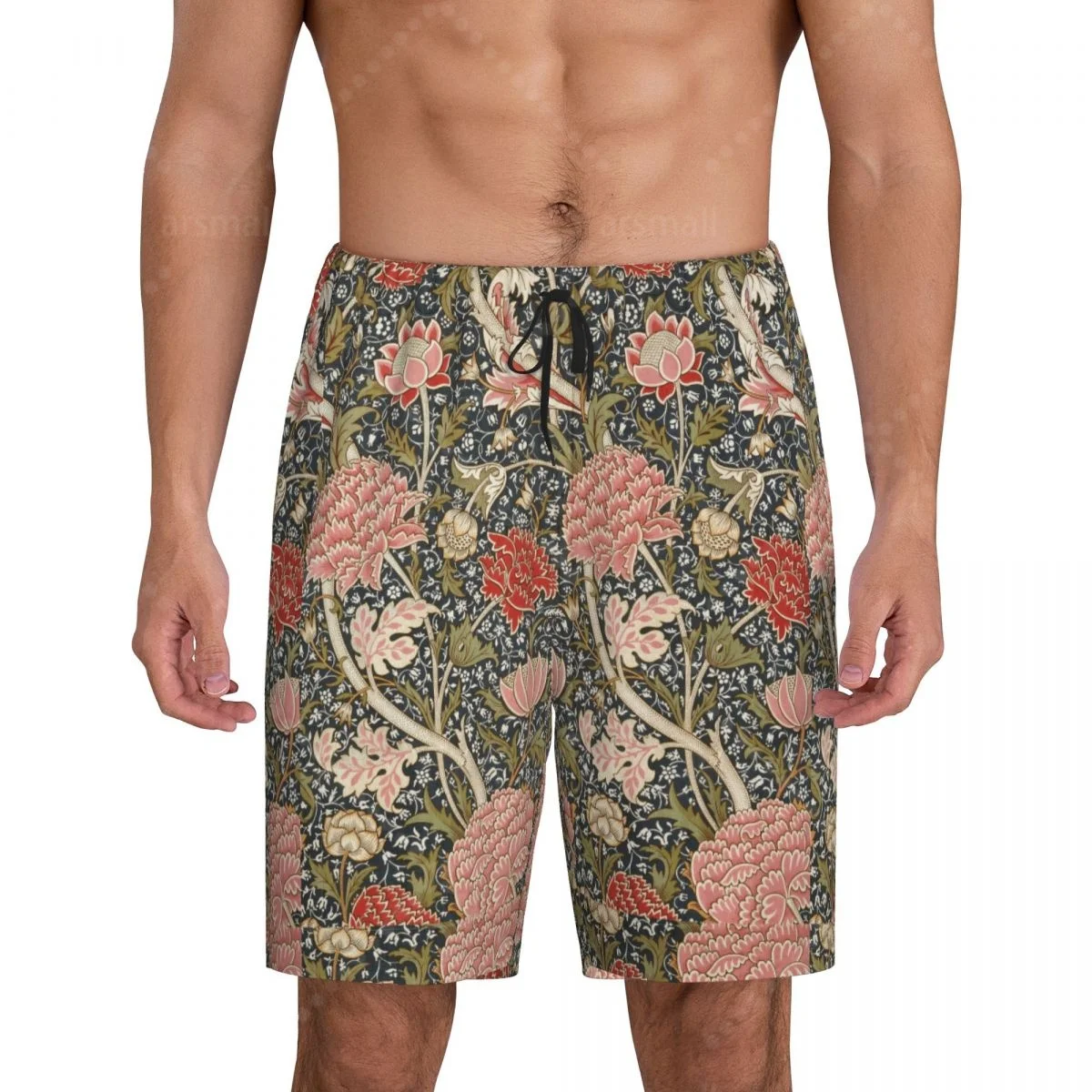 

William Morris Men's Cool Flat Horn Shorts Street Stretch Shorts Beach Shorts Daily Wear Underwear Sleepwear