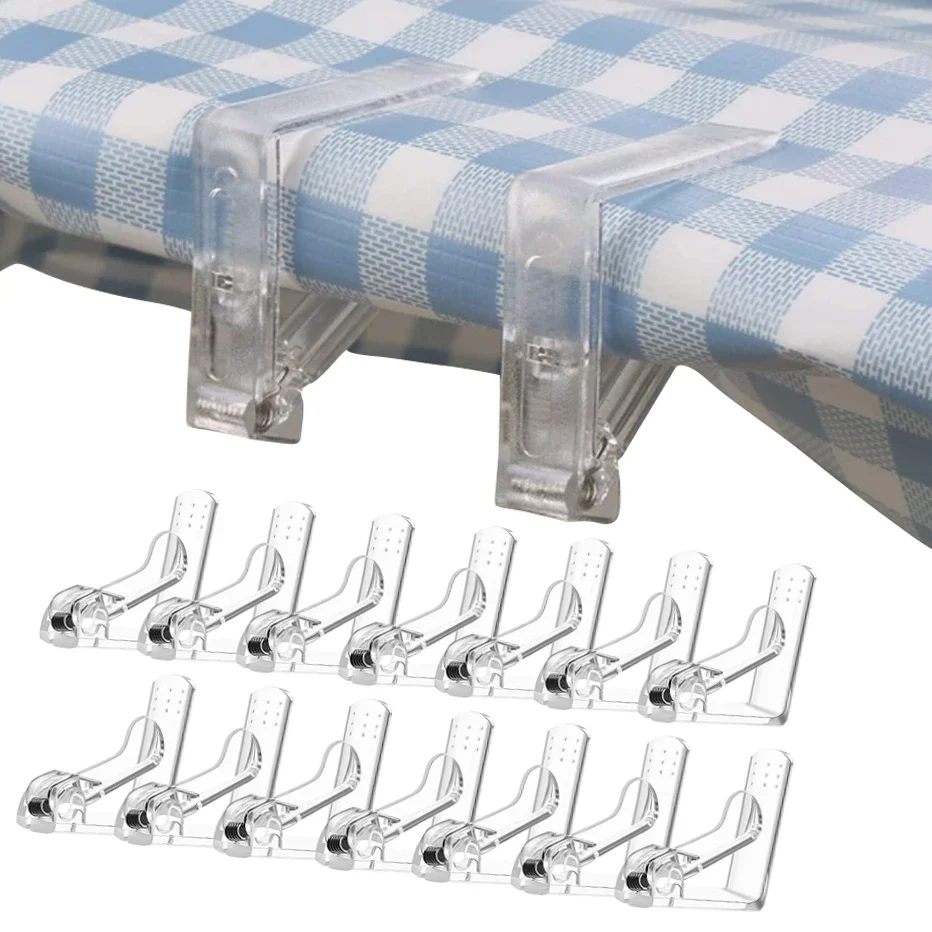 4/6pcs Plastic Tablecloth Clips Transparent Non-slip Securing Holder  Decorative Tablecloth Clamp Holder Table Cover Clamps