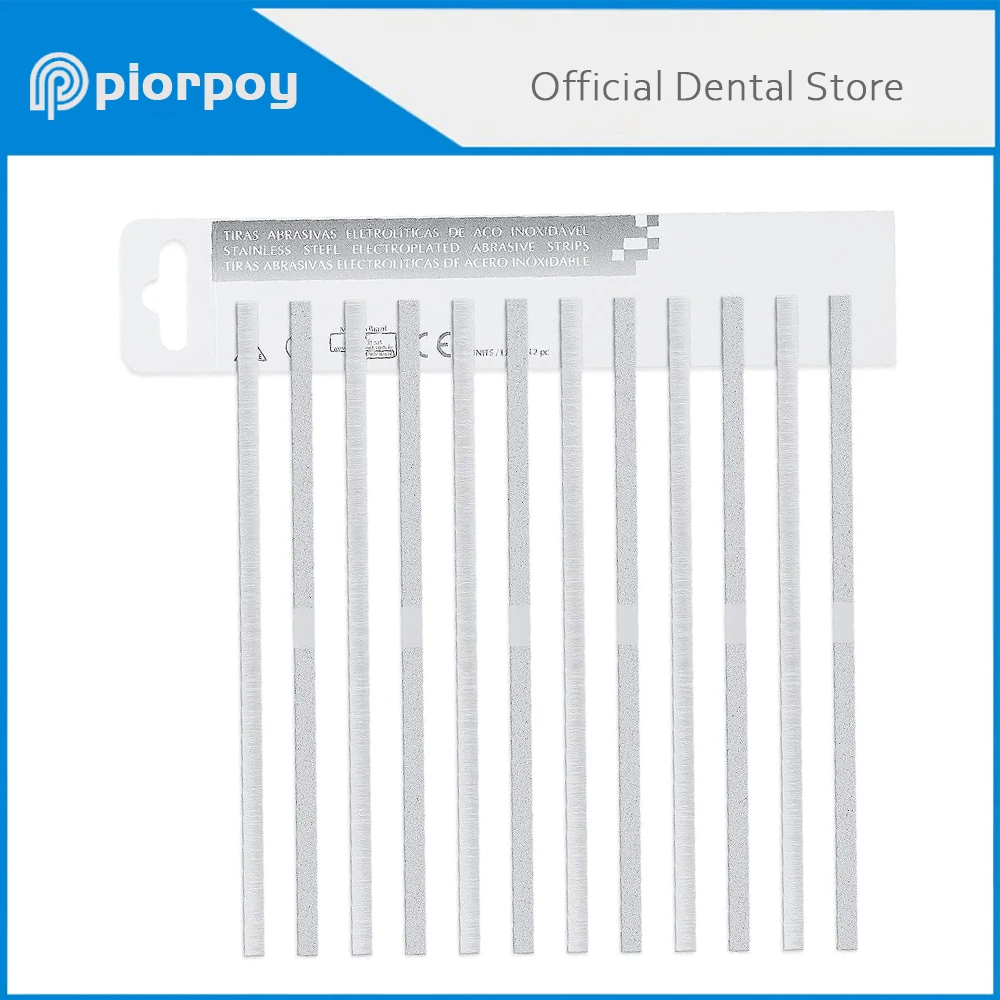 PIORPOY Dental Polishing Strips Single/Double Side Alumina Plated Sanding Surface Dentistry Interproximal Abrasive Metal Strip