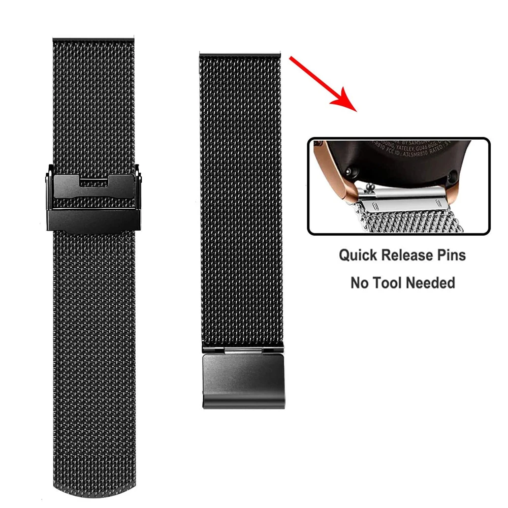 جالاكسي ساعة 3 41 مللي متر 45 مللي متر الفرقة لسامسونج نشط 2 40 مللي متر 44 مللي متر سوار 20 مللي متر 22 مللي متر شبكة الفولاذ المقاوم للصدأ حزام لساعة جالاكسي 46 مللي متر