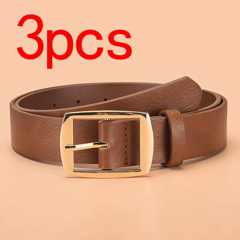 3-teiliger Herrengürtel, Schnallengürtel aus Goldlegierung, modisch, stimmungsvoll, schlicht, lässiger Jeans-Dekorationsgürtel, ist ein gutes Geschenk – Detail 6