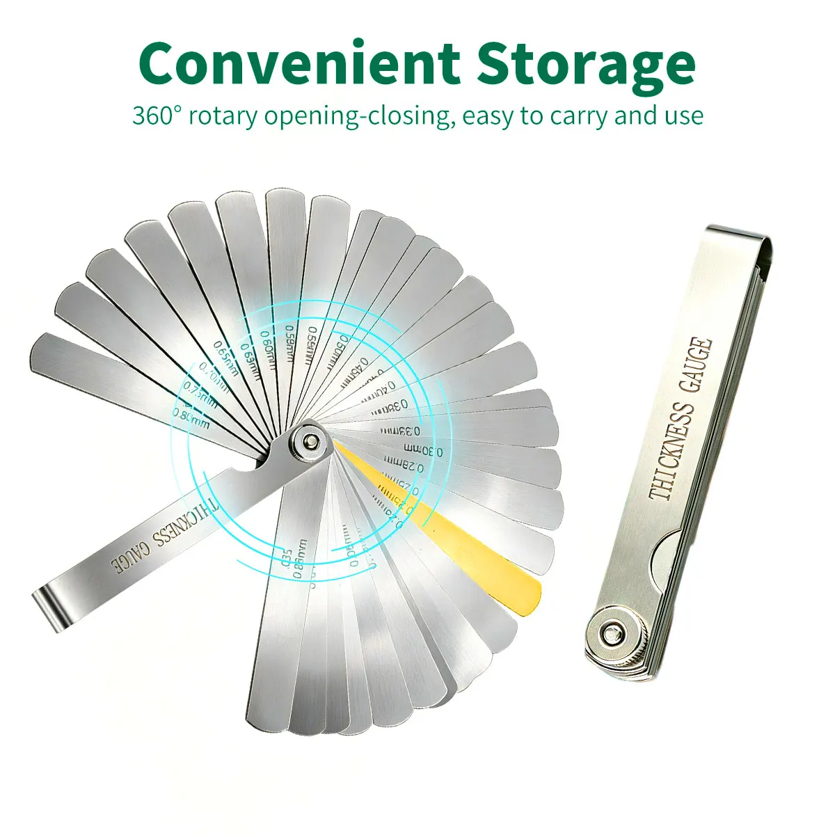 Metric Feeler Gauge Set Size 0.01-1mm Thickness Gauge Set Valves Foliage of Valves Spark Plug Gap Measuring