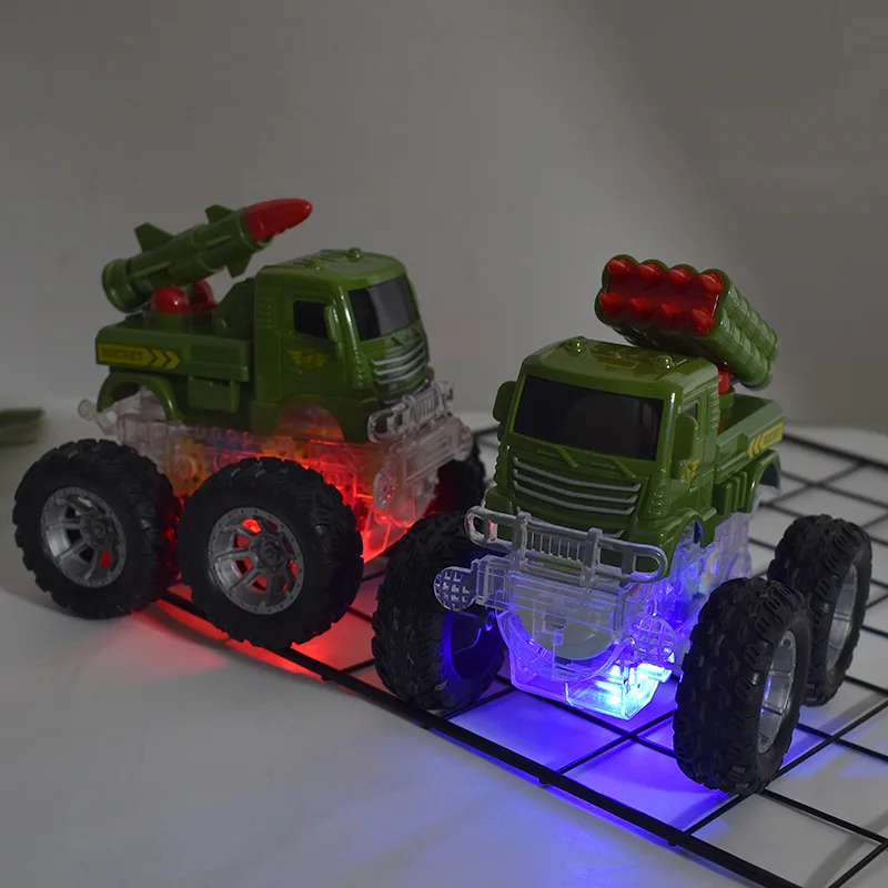 New Gears With Lights Inertia Car Simulation Engineering Vehicles Military Fire Truck Model Excavator Boy Children's Toys Gifts