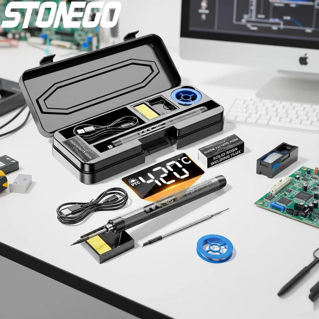 Mini Soldador USB Recargable con Temperatura Ajustable, Kit de Reparaciones Domésticas, Herramienta de Soldadura Portátil, Accesorios