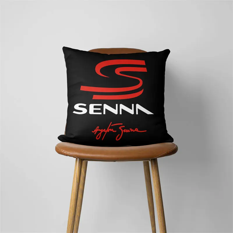 Ayrton Senna Logo Cushion Cover, Sofa Pillow Case, Car Throw Pillowcase, Home Decorative, 293